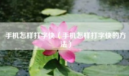 手机怎样打字快（手机怎样打字快的方法）