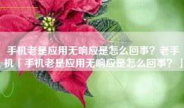 手机老是应用无响应是怎么回事？老手机「手机老是应用无响应是怎么回事？」