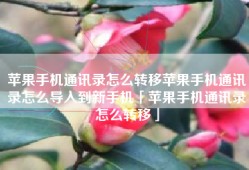 苹果手机通讯录怎么转移苹果手机通讯录怎么导入到新手机「苹果手机通讯录怎么转移」